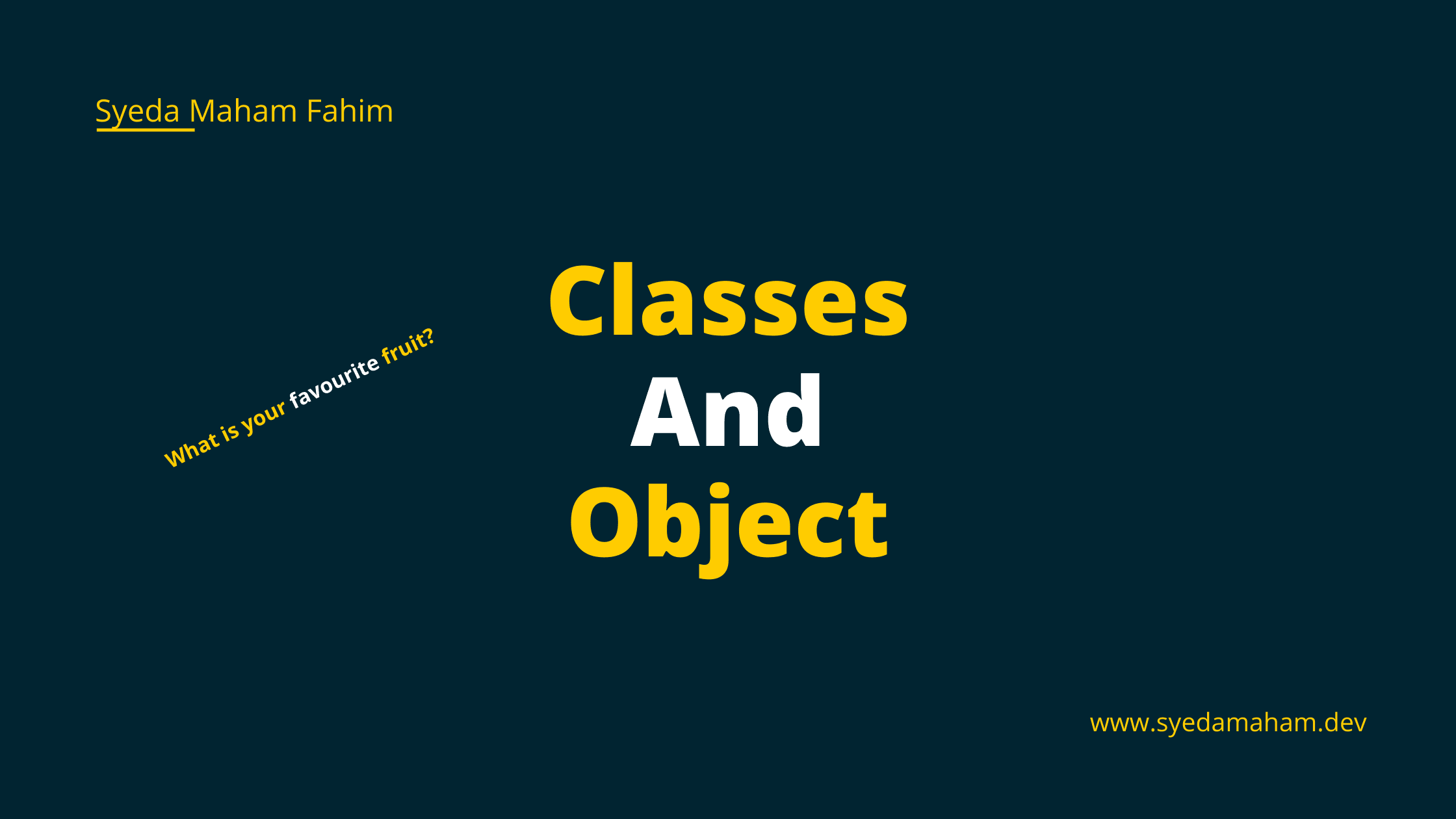 Object and Classes